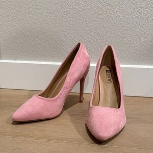 Dip Pink Suede Heels